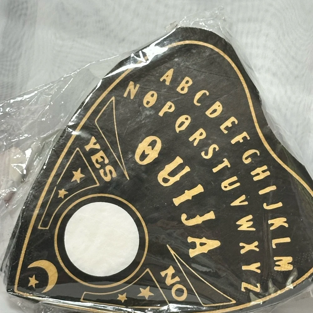 Enigmatic Black and Gold Ouija Board Planchette Napkins